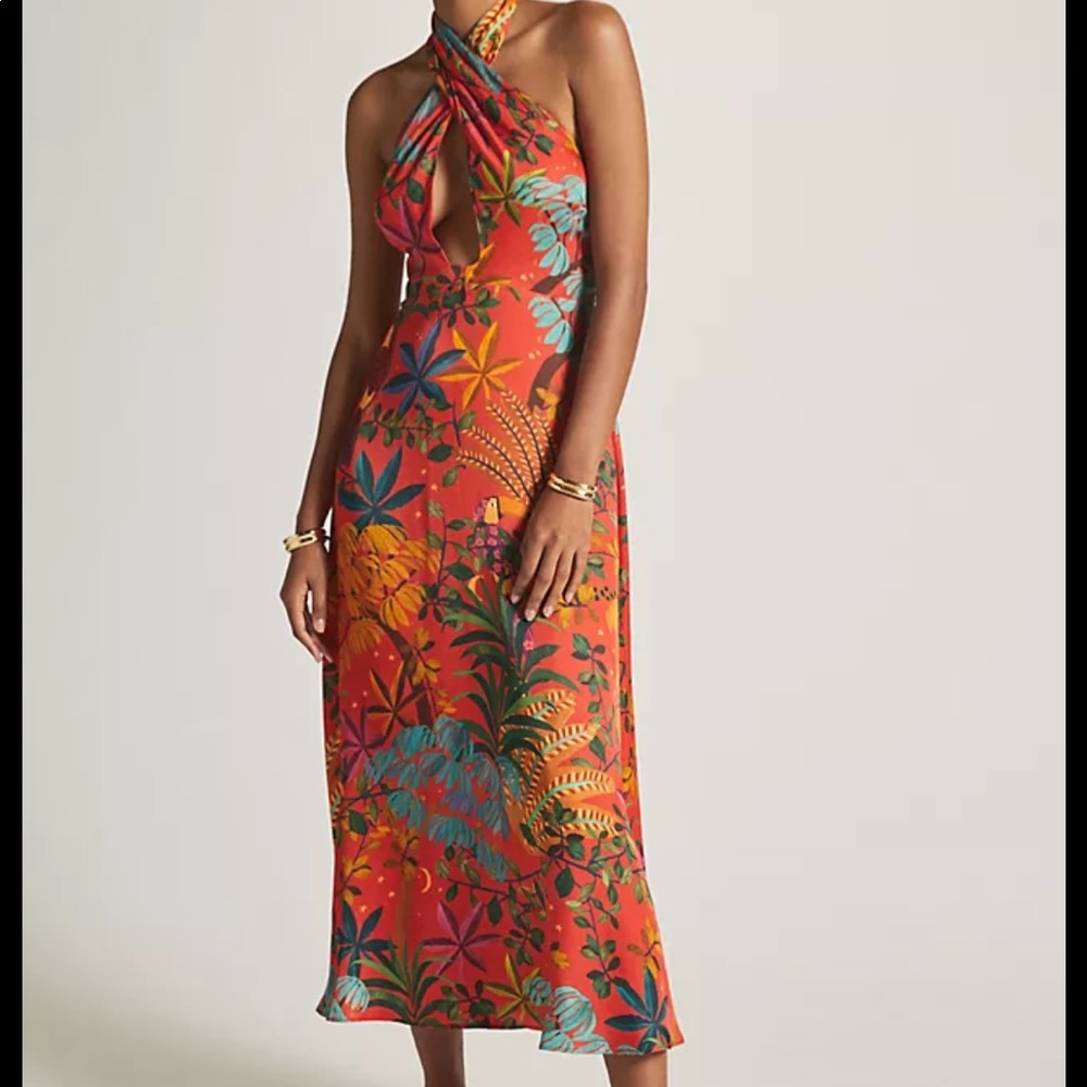 FARM RIO Anthropologie halter dress